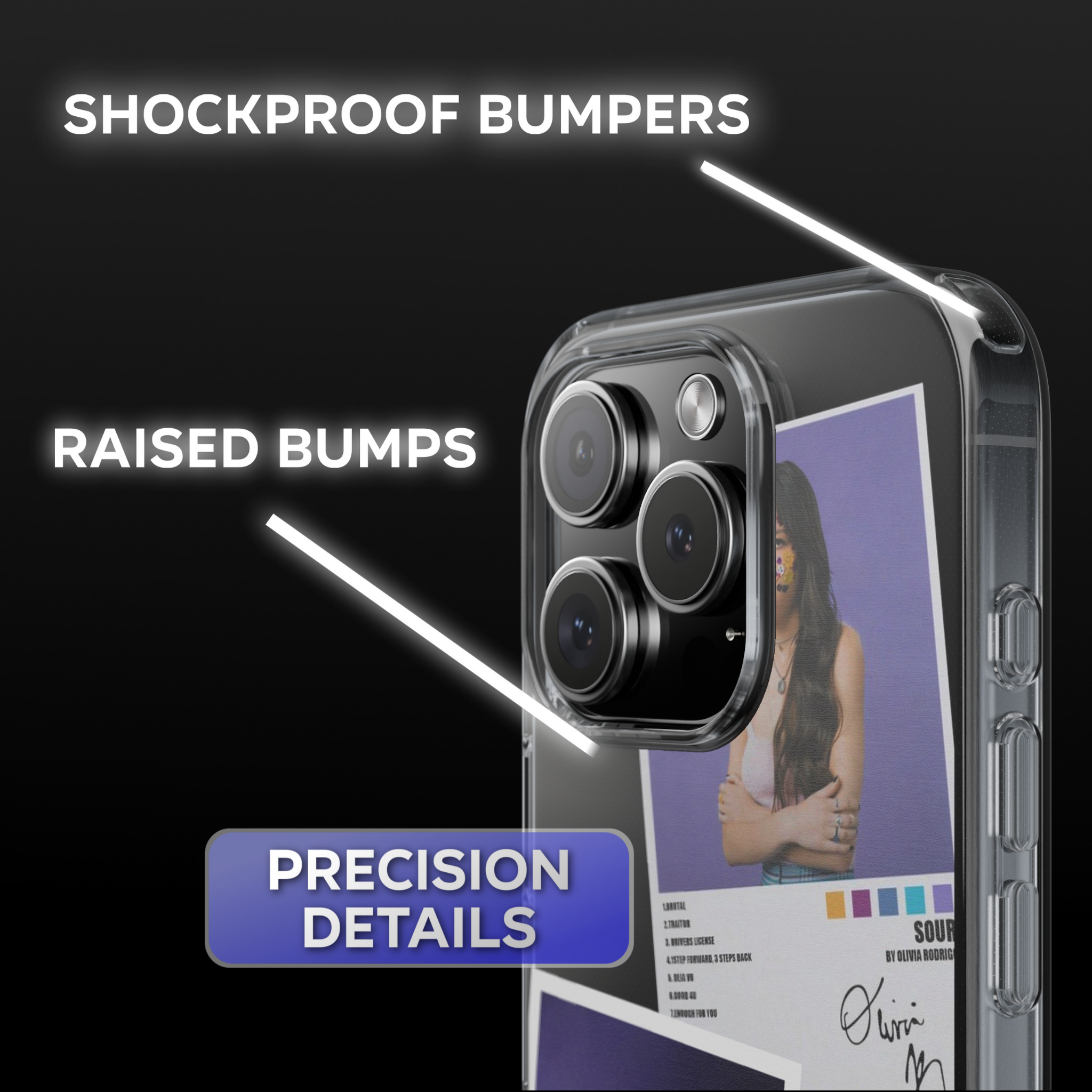 Olivia Rodrigo Album Covers Clear Phone Case