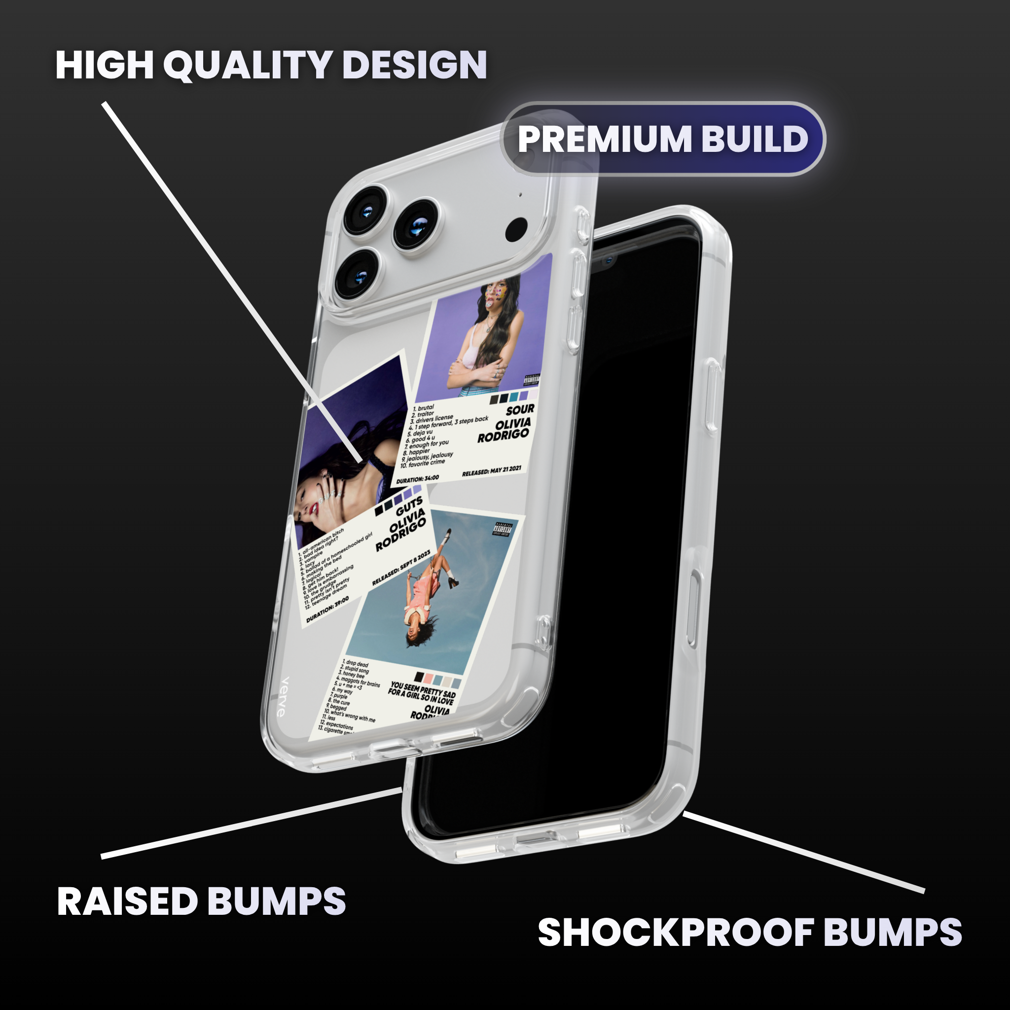 Olivia Rodrigo Album Covers Clear Phone Case