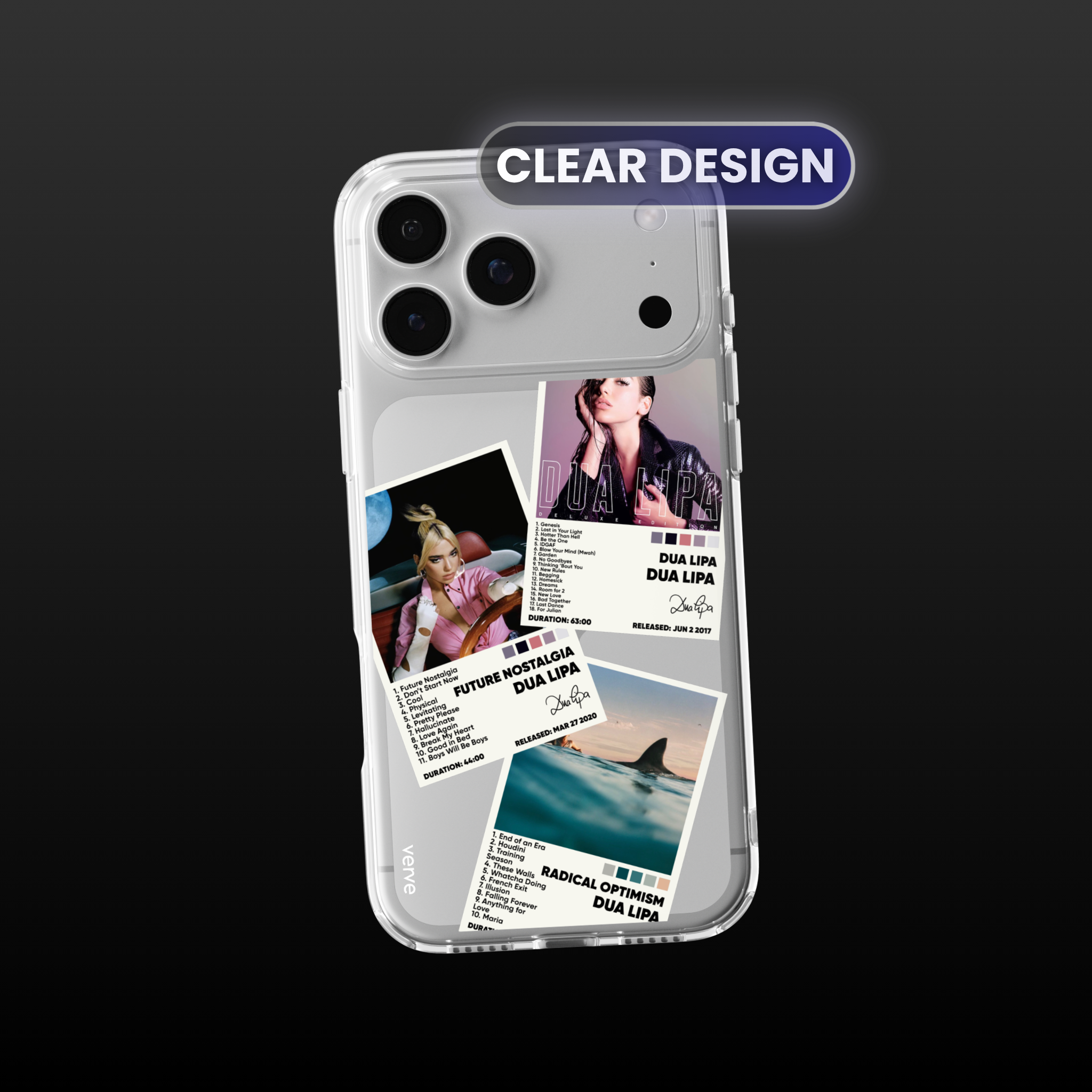Dua Lipa Album Covers Clear Phone Case