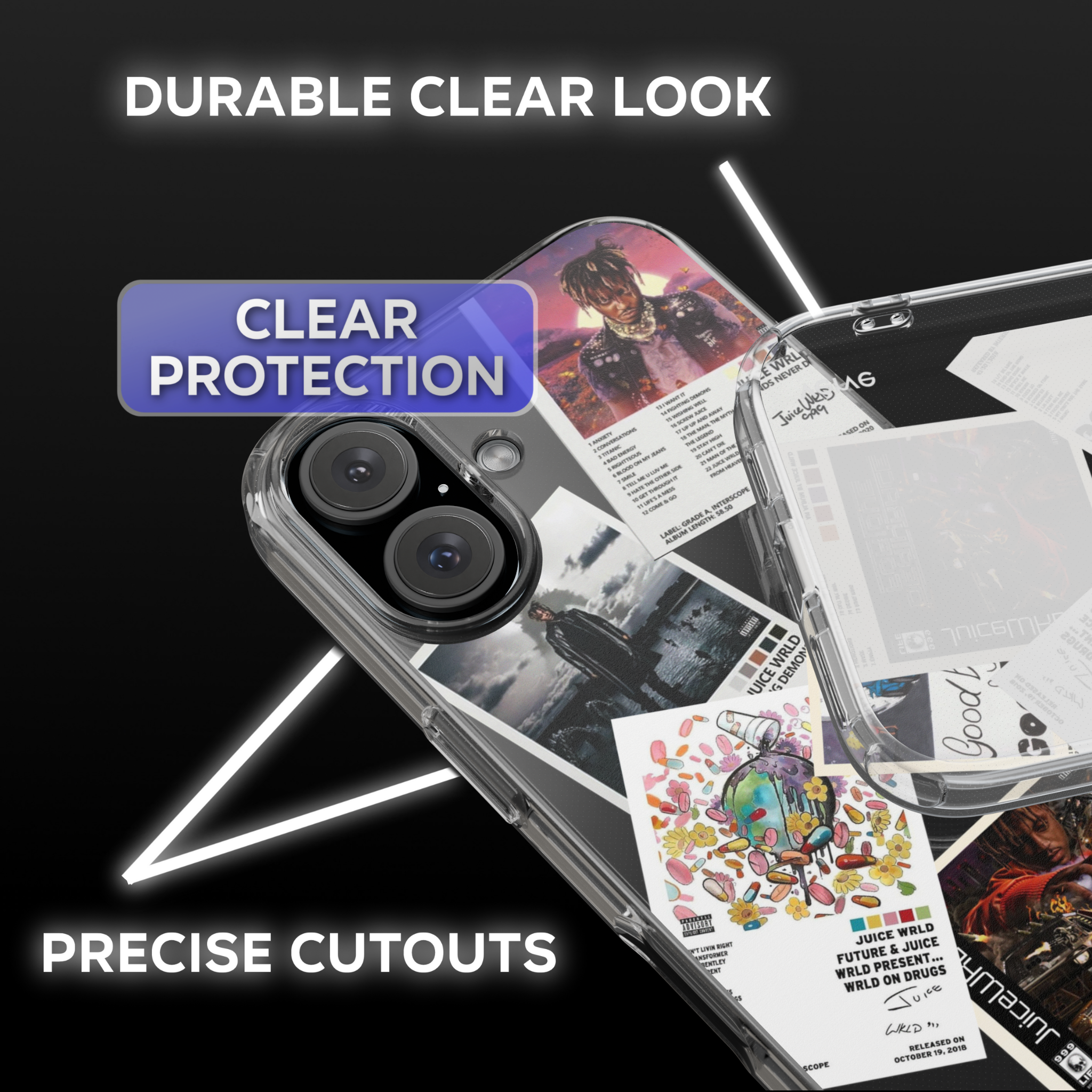 Juice WRLD Album Covers Clear Phone Case