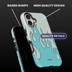 Light Blue Flames Phone Case