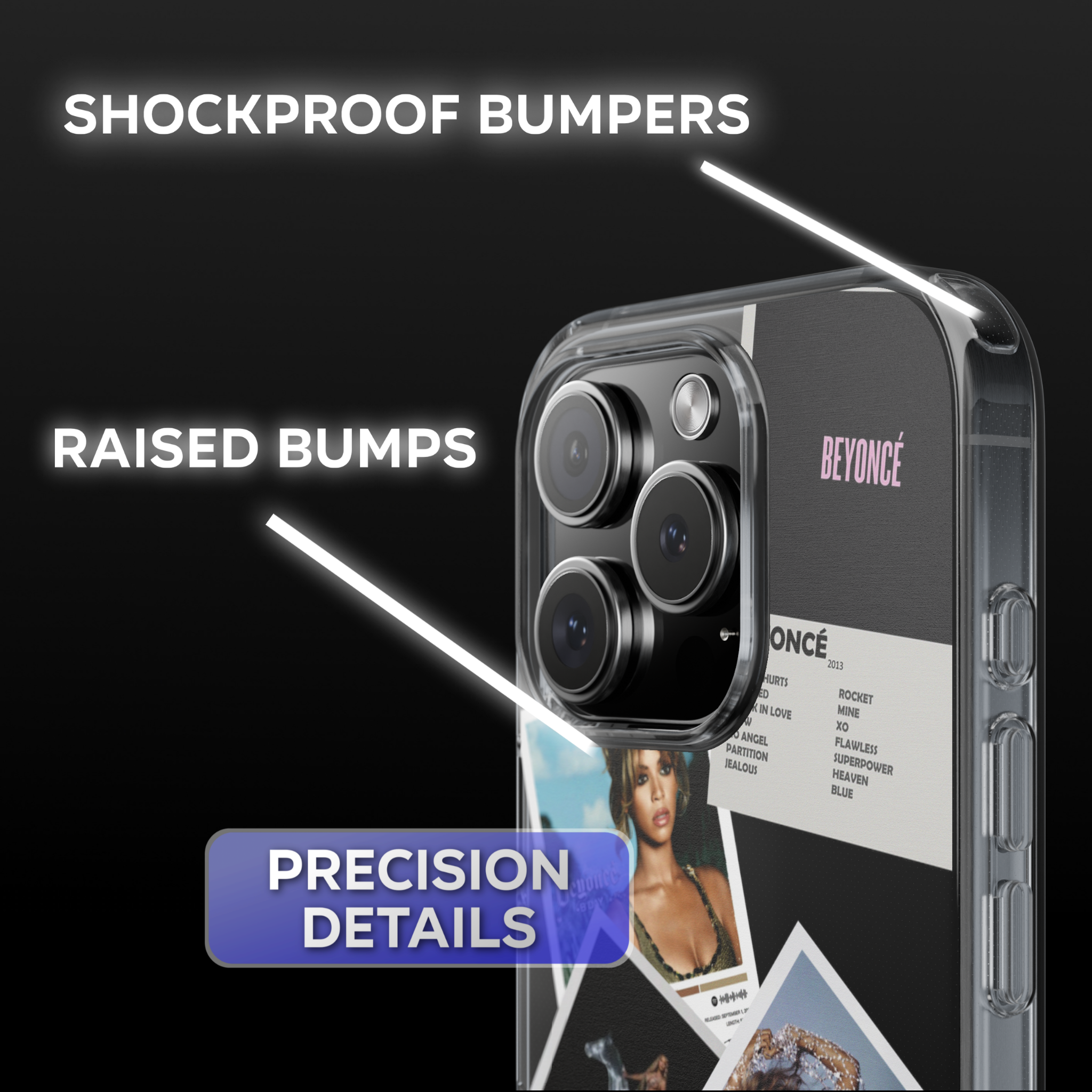 Beyoncé Album Covers Clear Phone Case