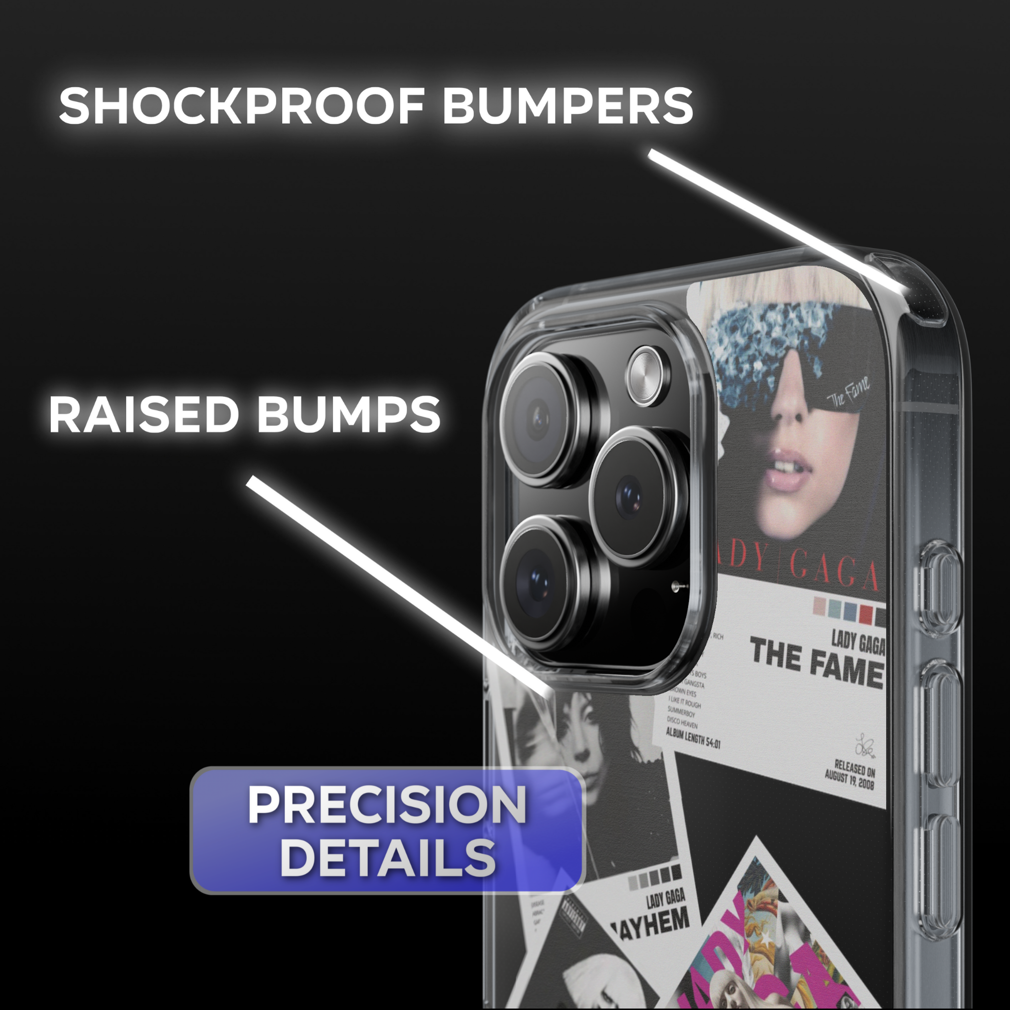 Lady Gaga Album Covers Clear Phone Case