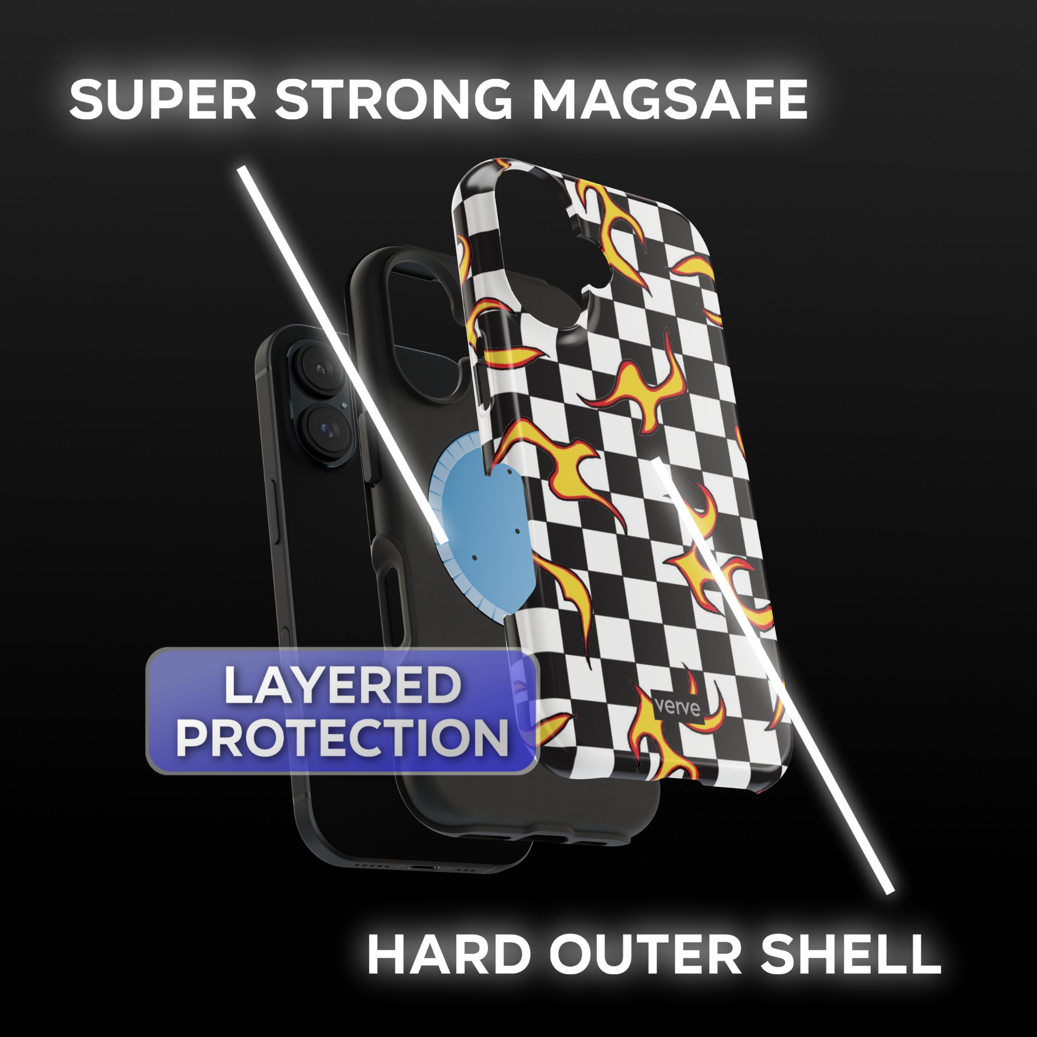 Checkered Flame Phone Case