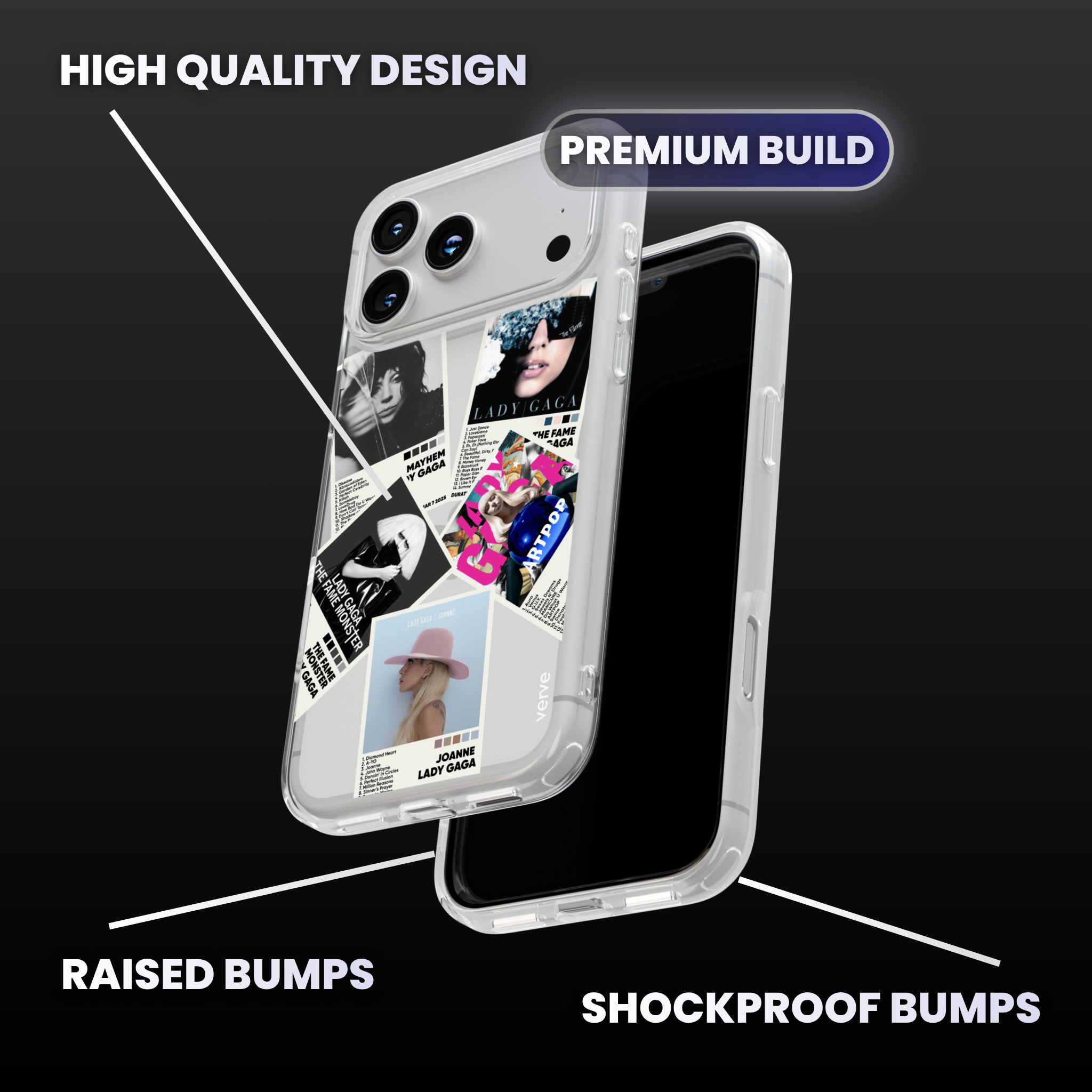 Lady Gaga Album Covers Clear Phone Case