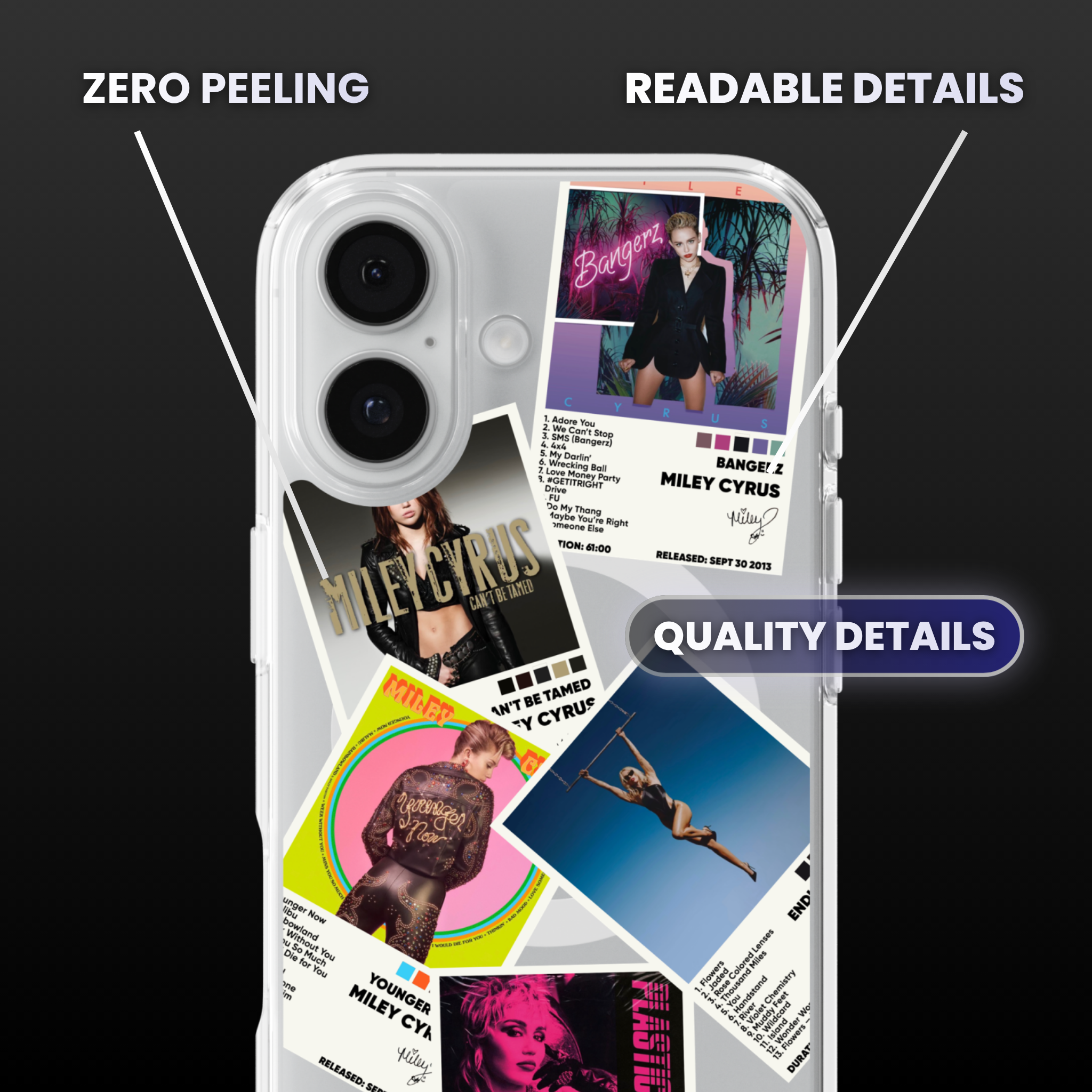 Miley Cyrus Album Covers Clear Phone Case