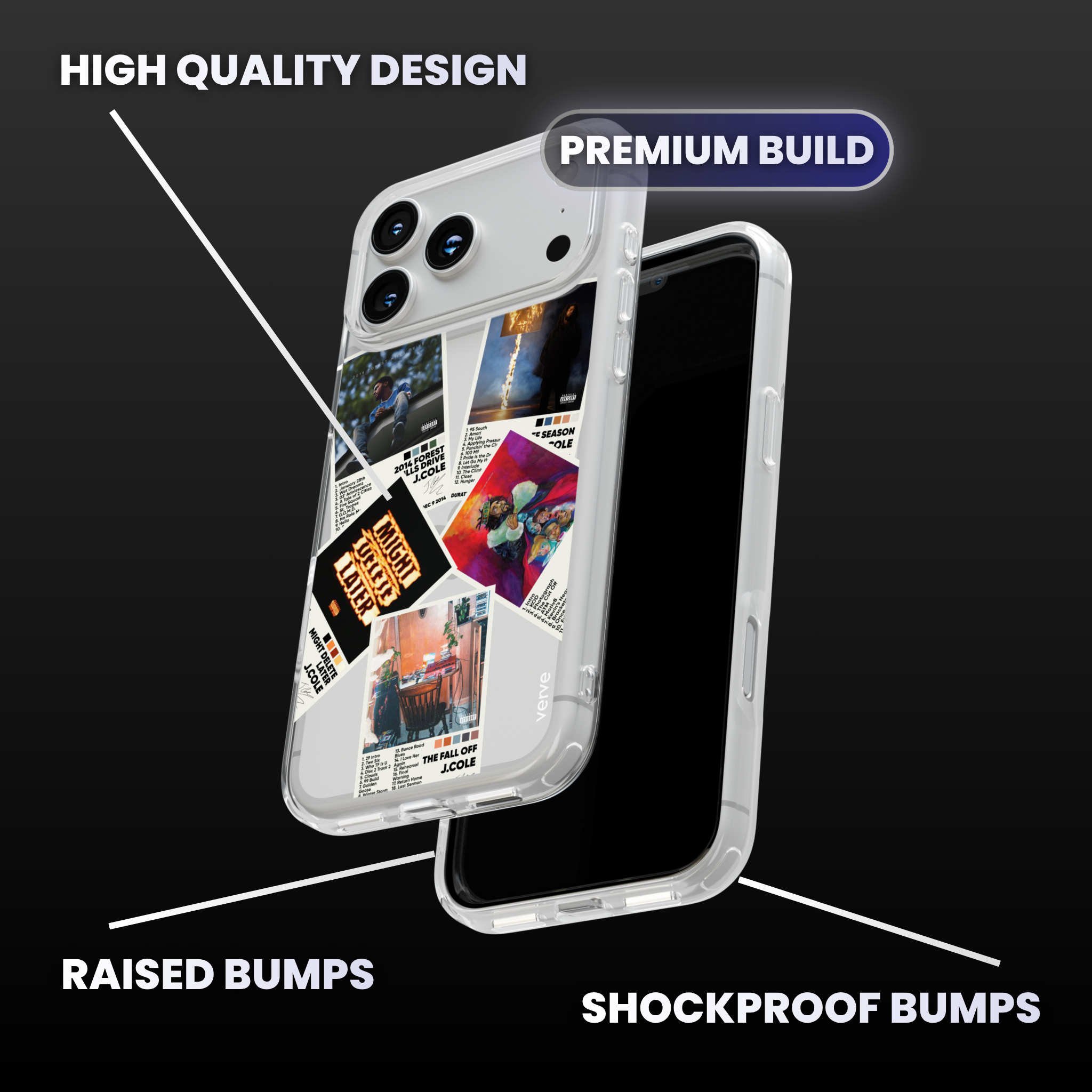 J Cole Albums Clear Phone Case