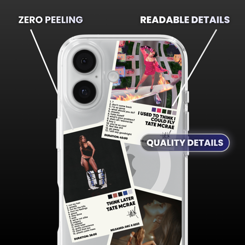 Tate McRae Album Covers Clear Phone Case