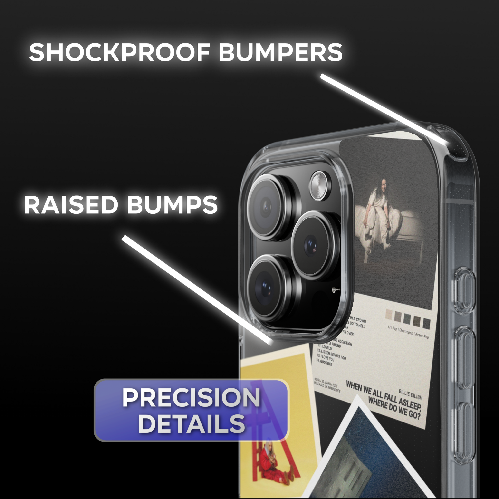 Billie Eilish Album Covers Clear Phone Case