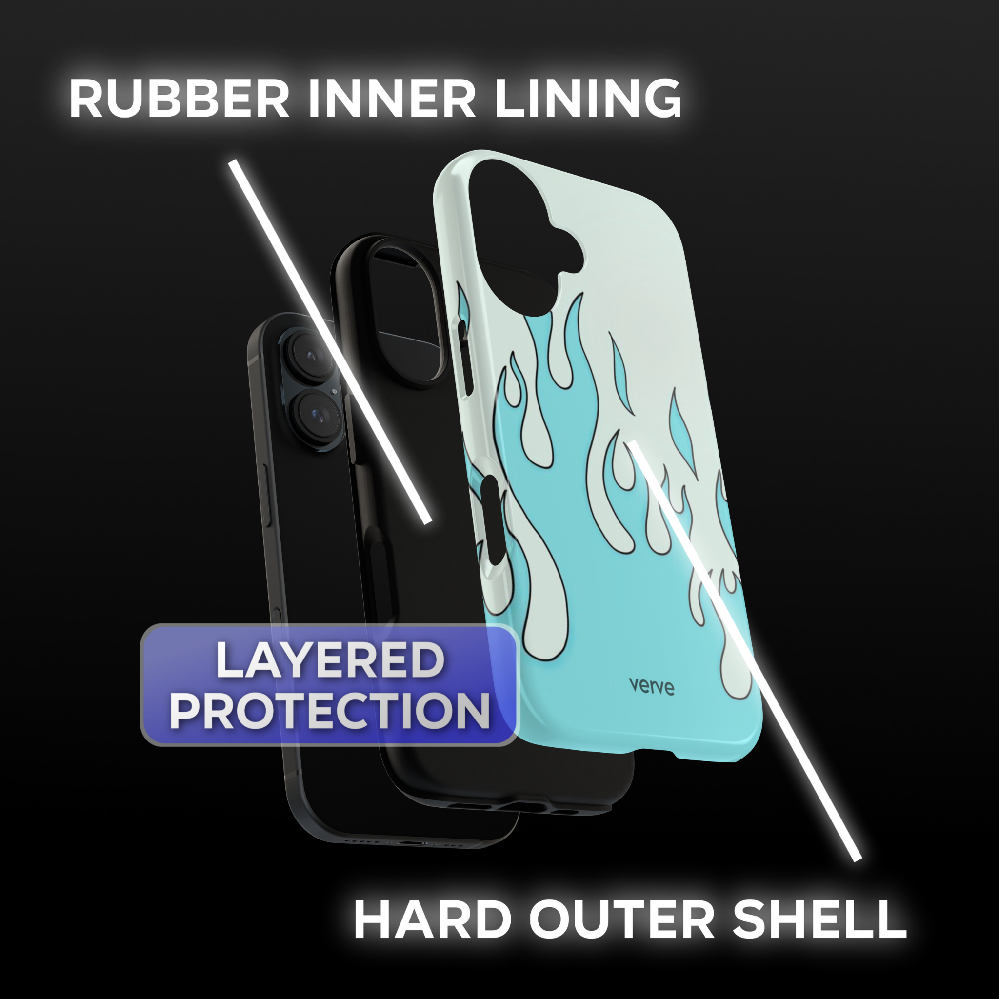 Light Blue Flames Phone Case