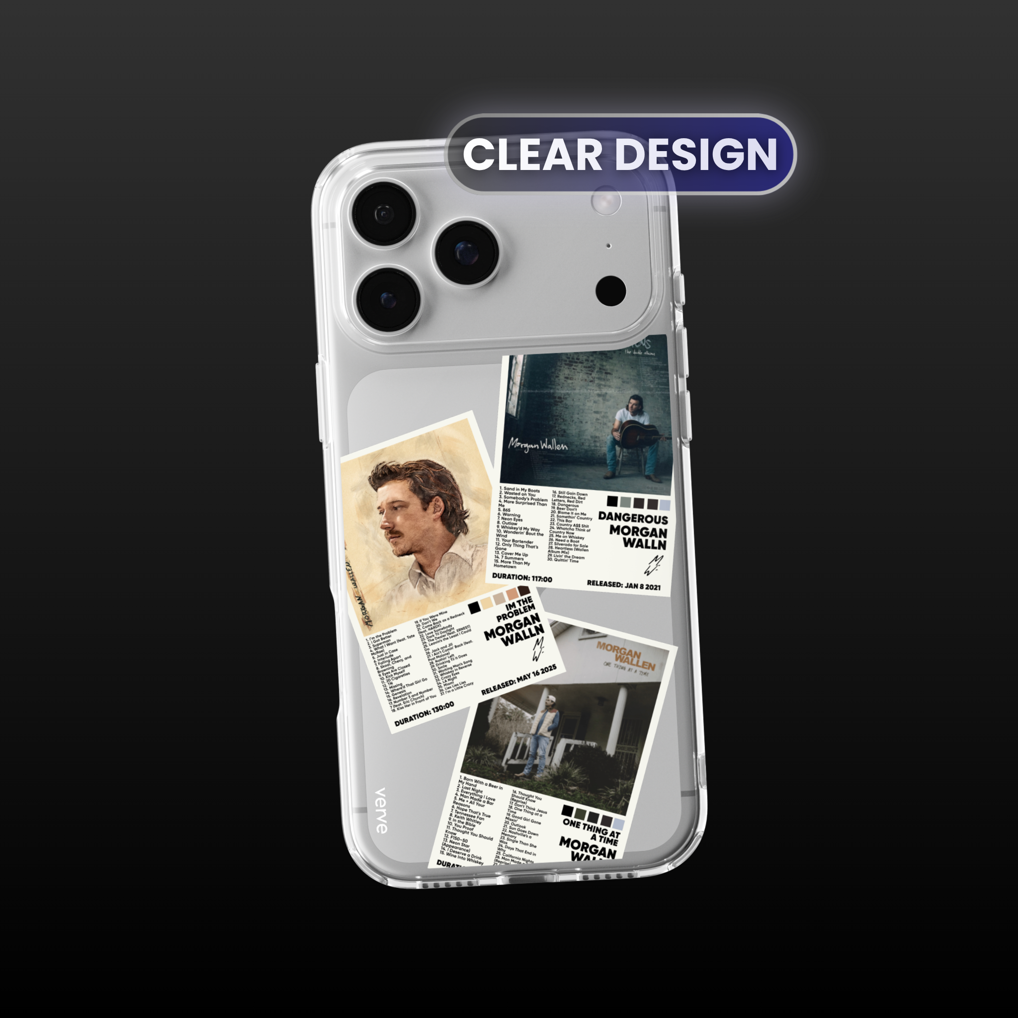 Morgan Wallen Album Covers Clear Phone Case