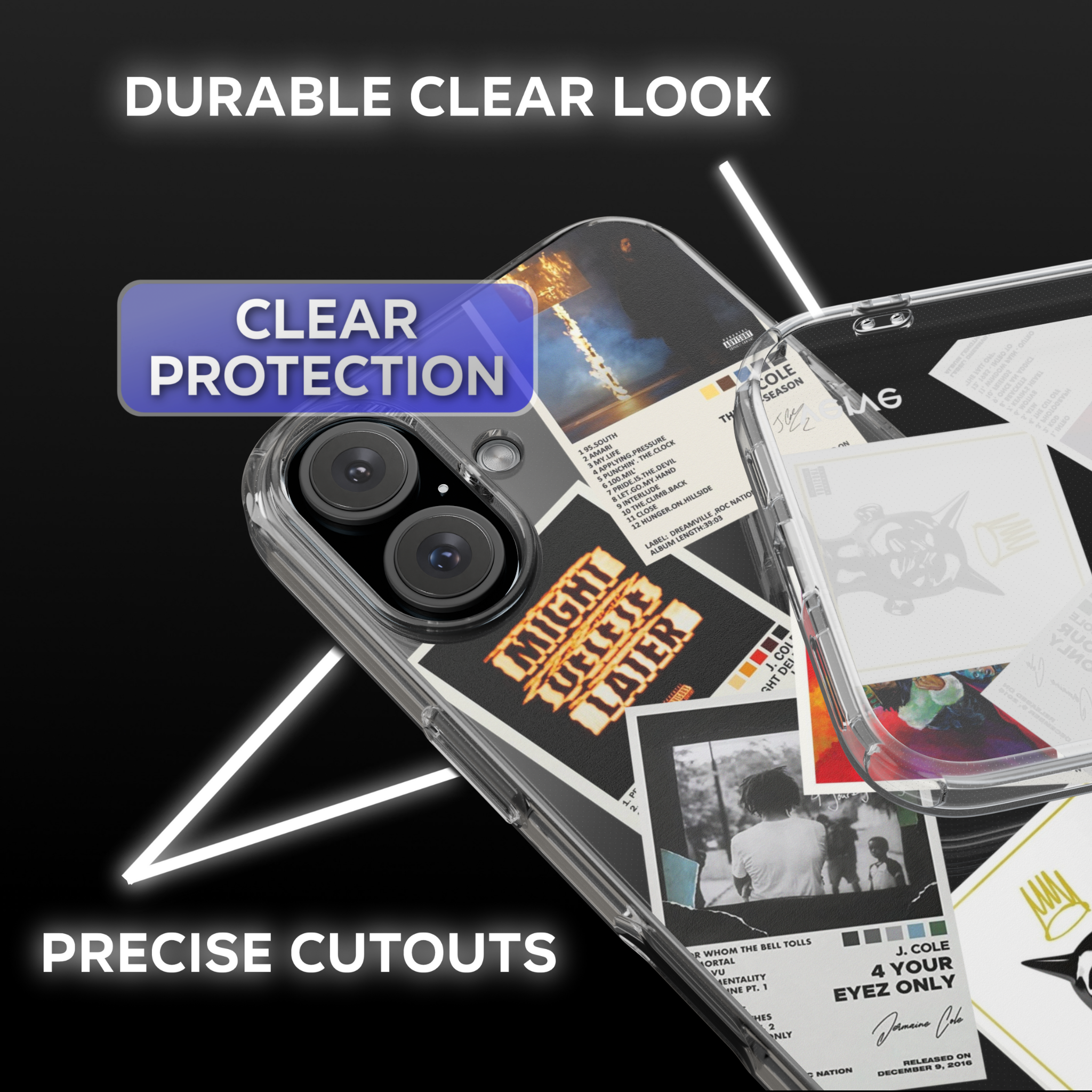 J Cole Albums Clear Phone Case