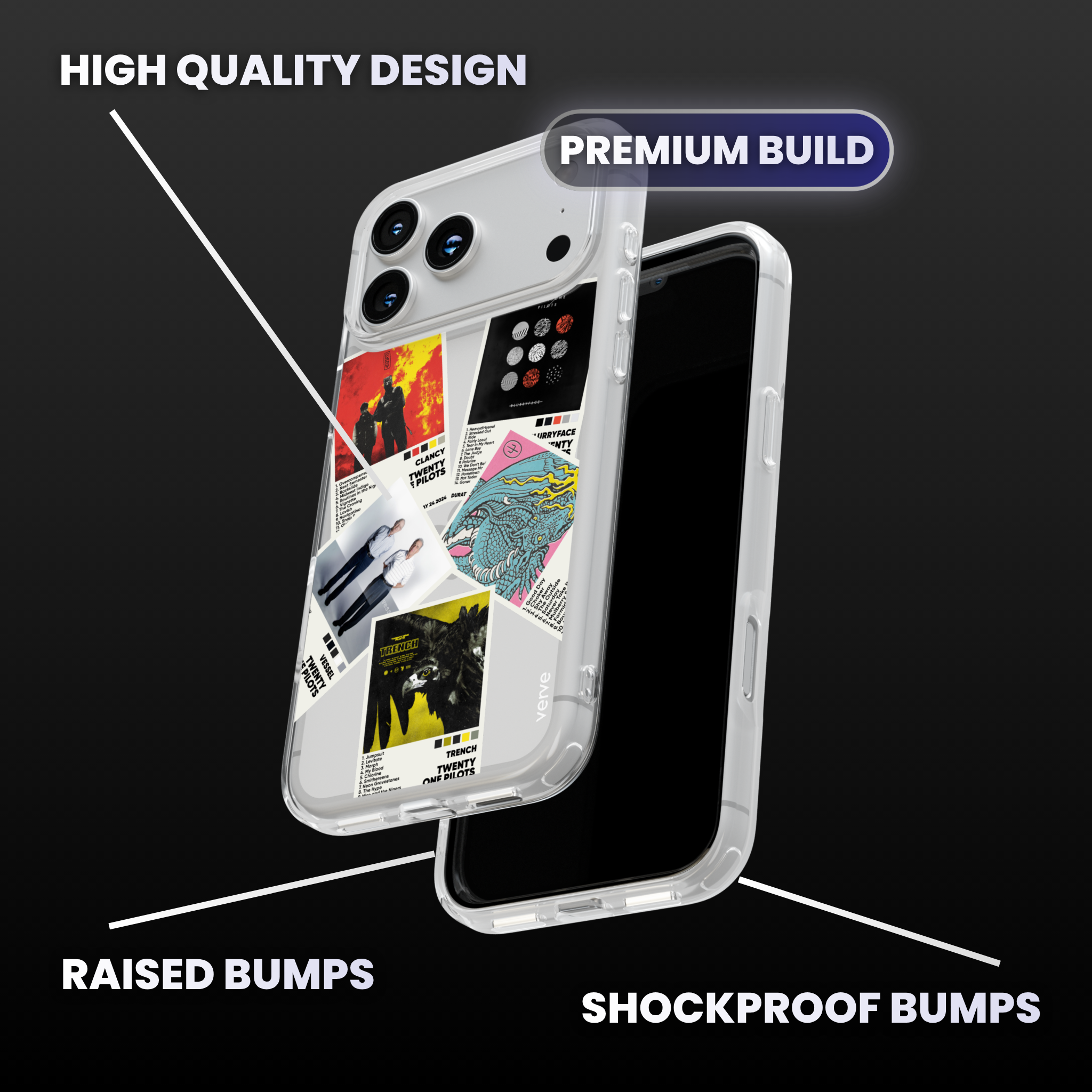 Twenty One Pilots Album Covers Clear Phone Case