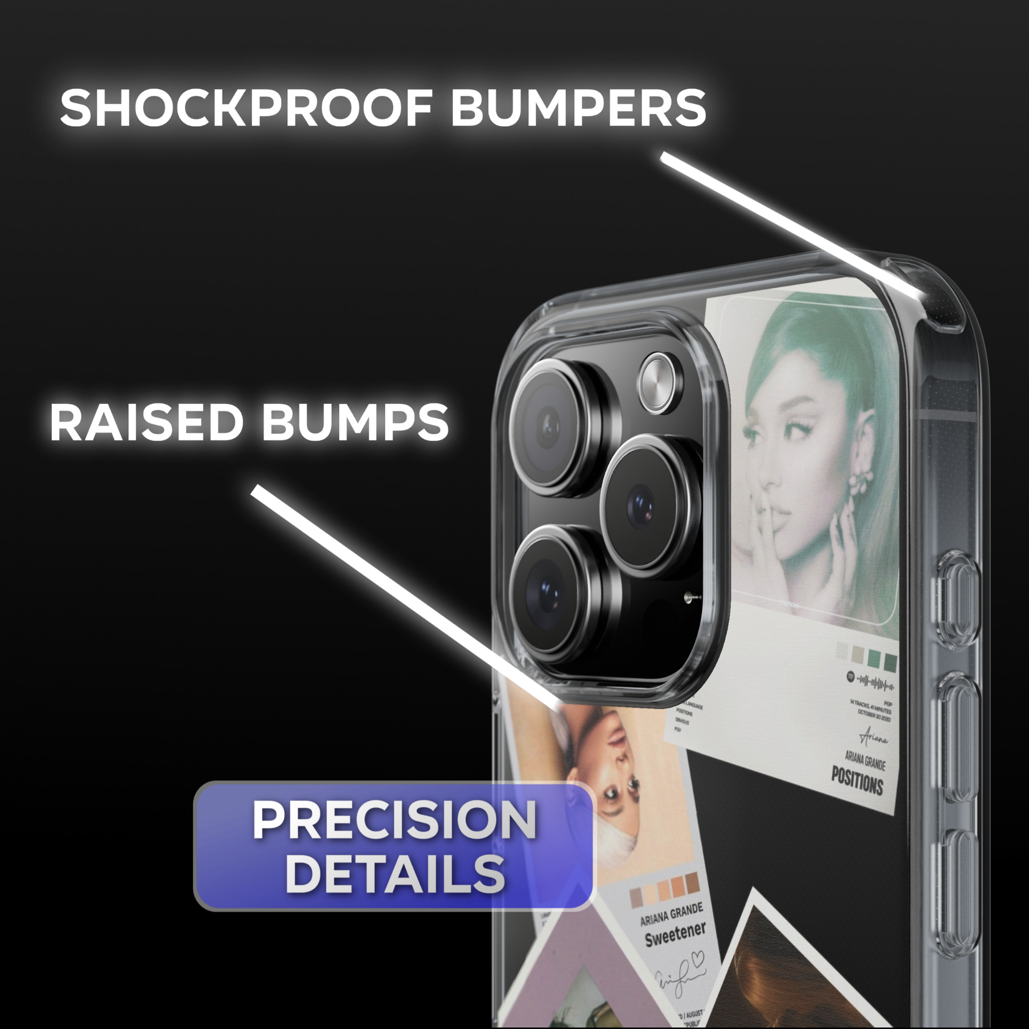 Ariana Grande Album Covers Clear Phone Case