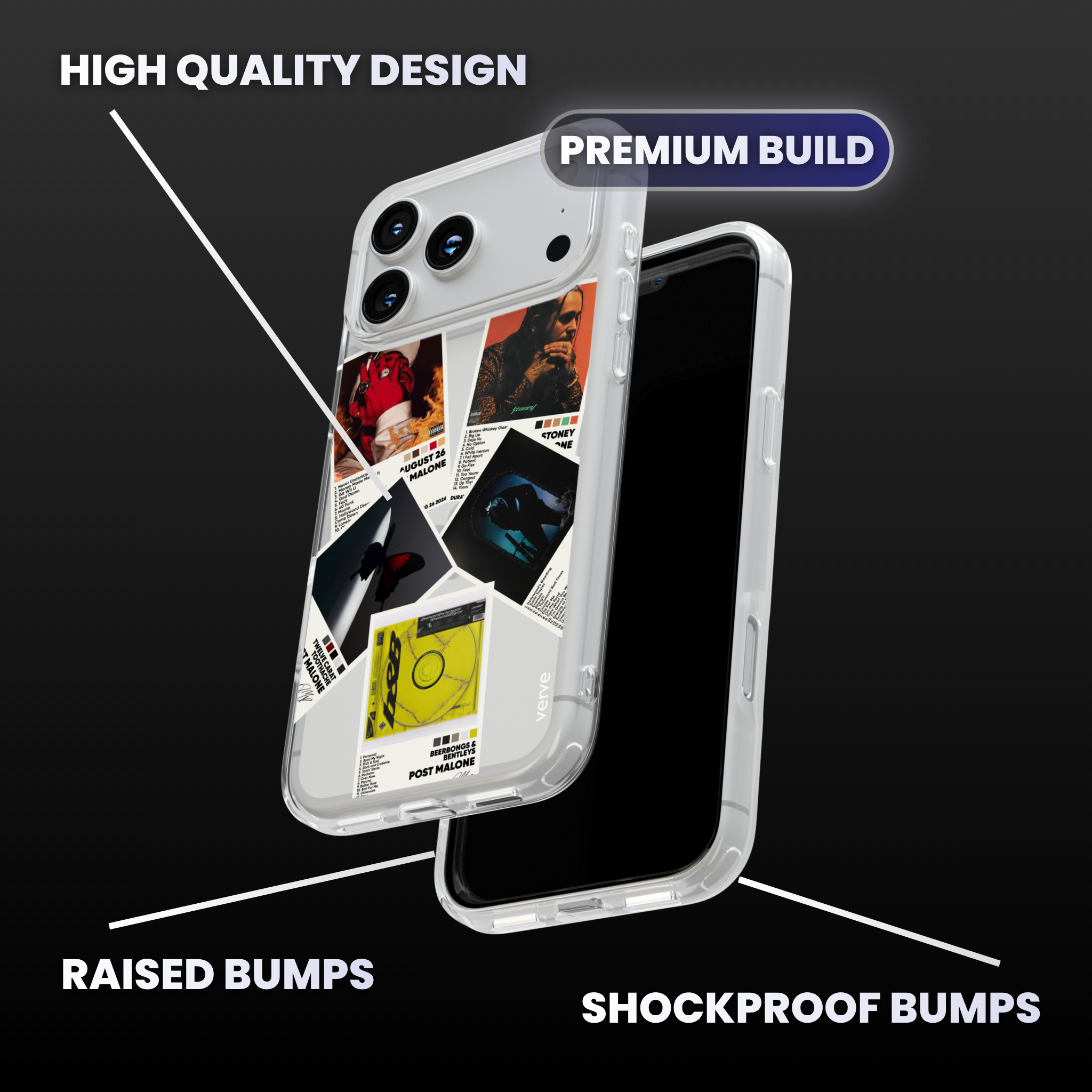 Post Malone Album Covers Clear Phone Case