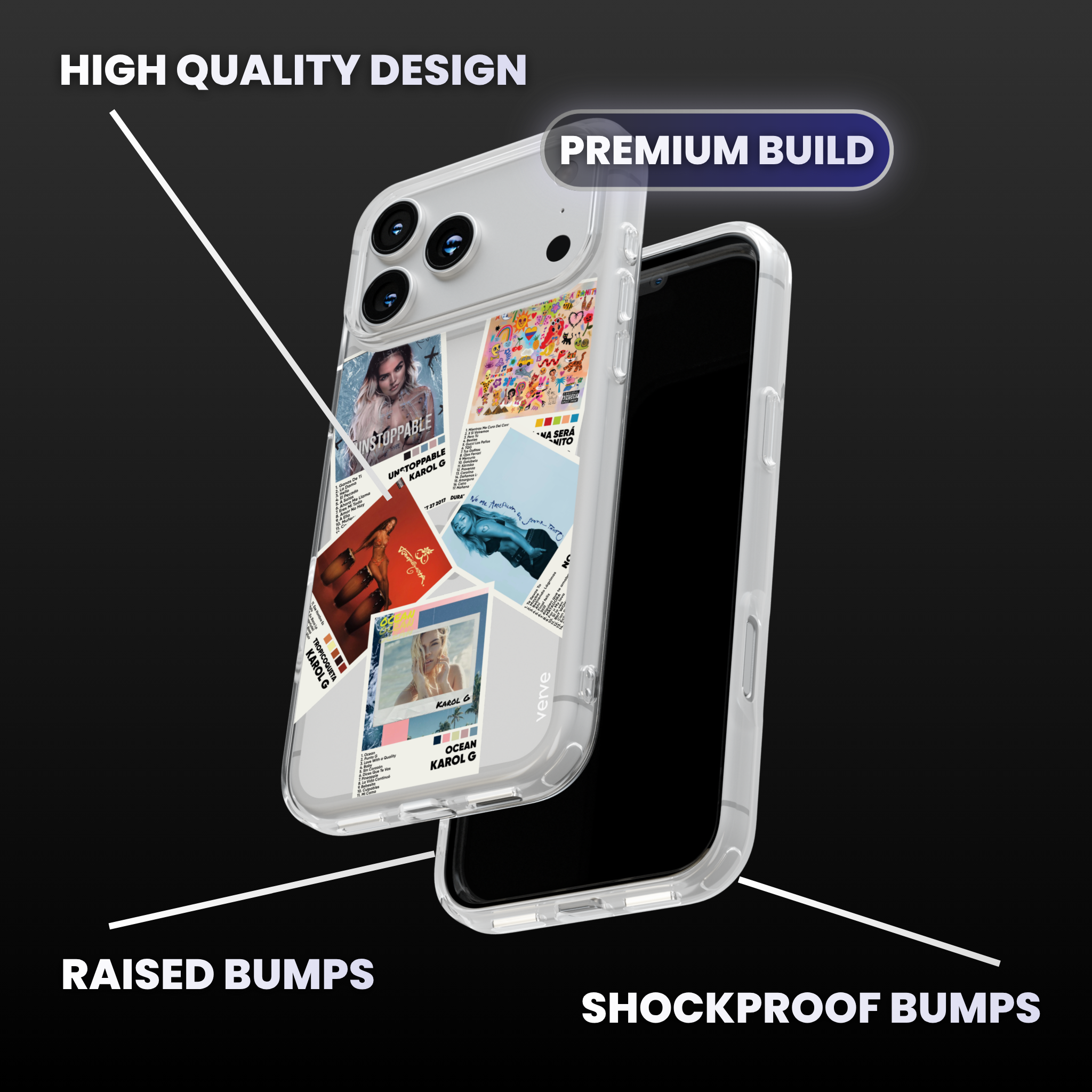 Karol G Album Covers Clear Phone Case