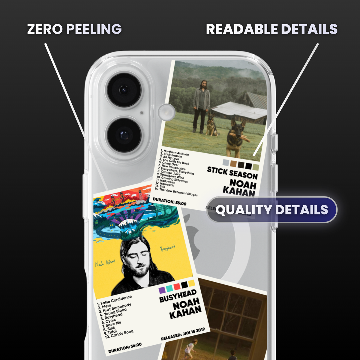 Noah Kahan Album Covers Clear Phone Case