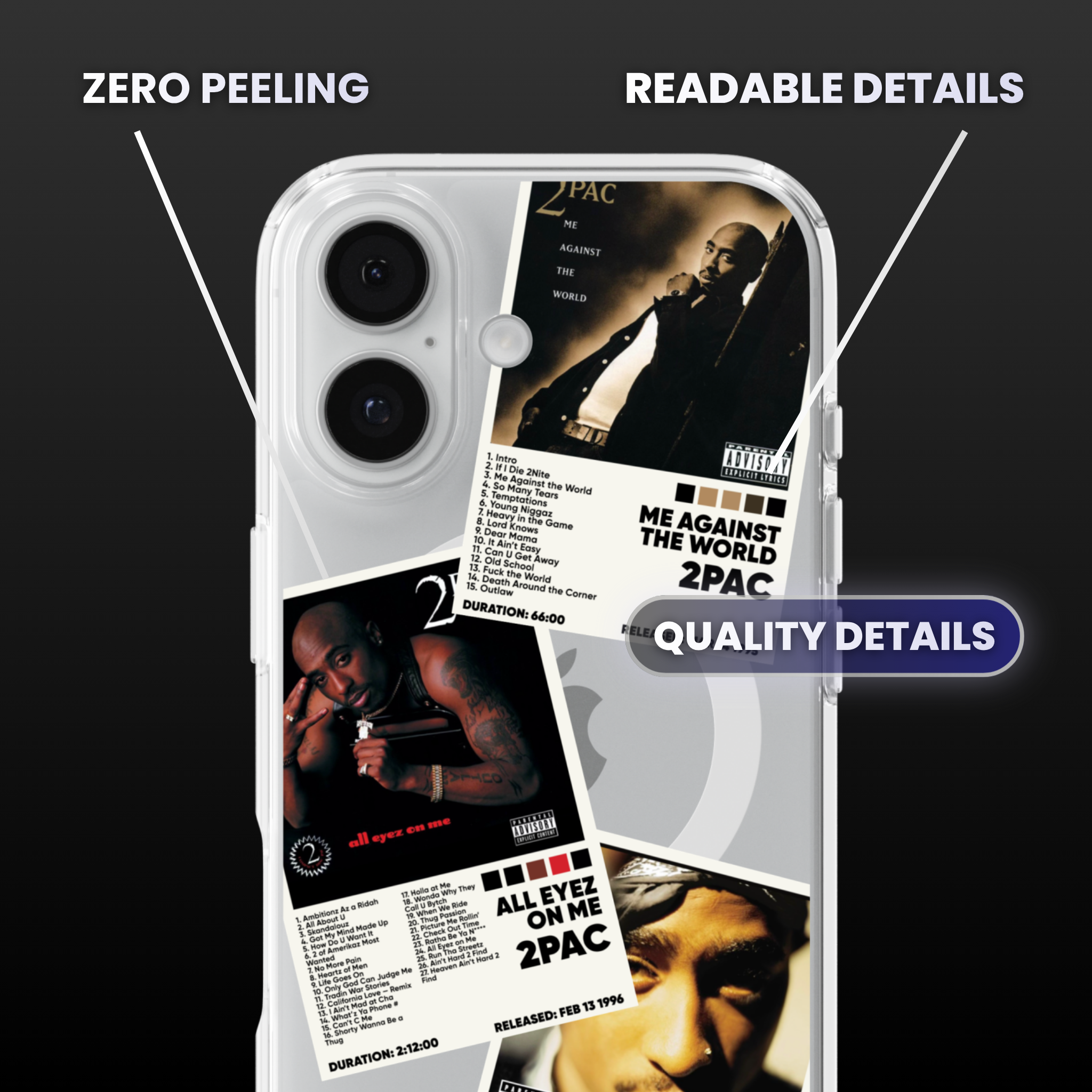 2Pac Album Covers Clear Phone Case