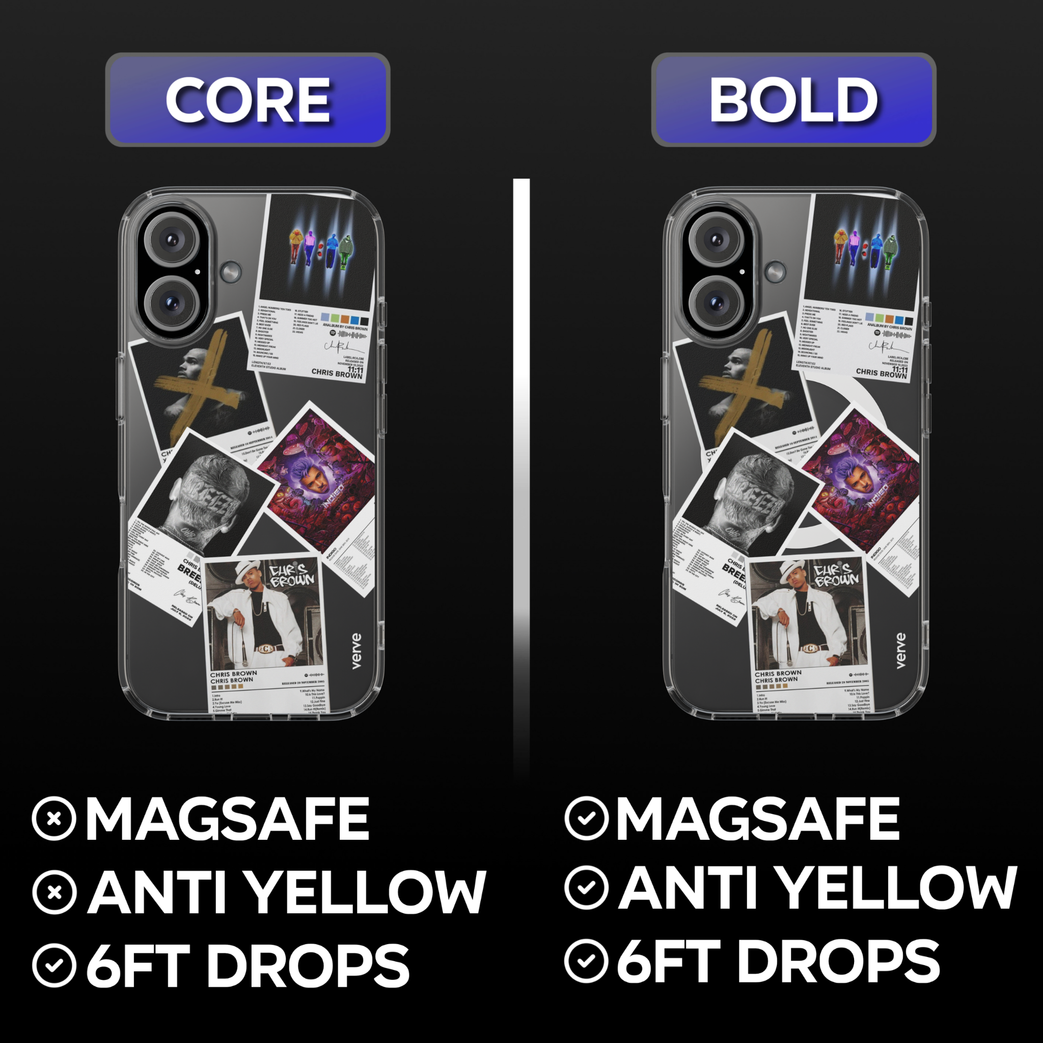 Chris Brown Album Covers Clear Phone Case