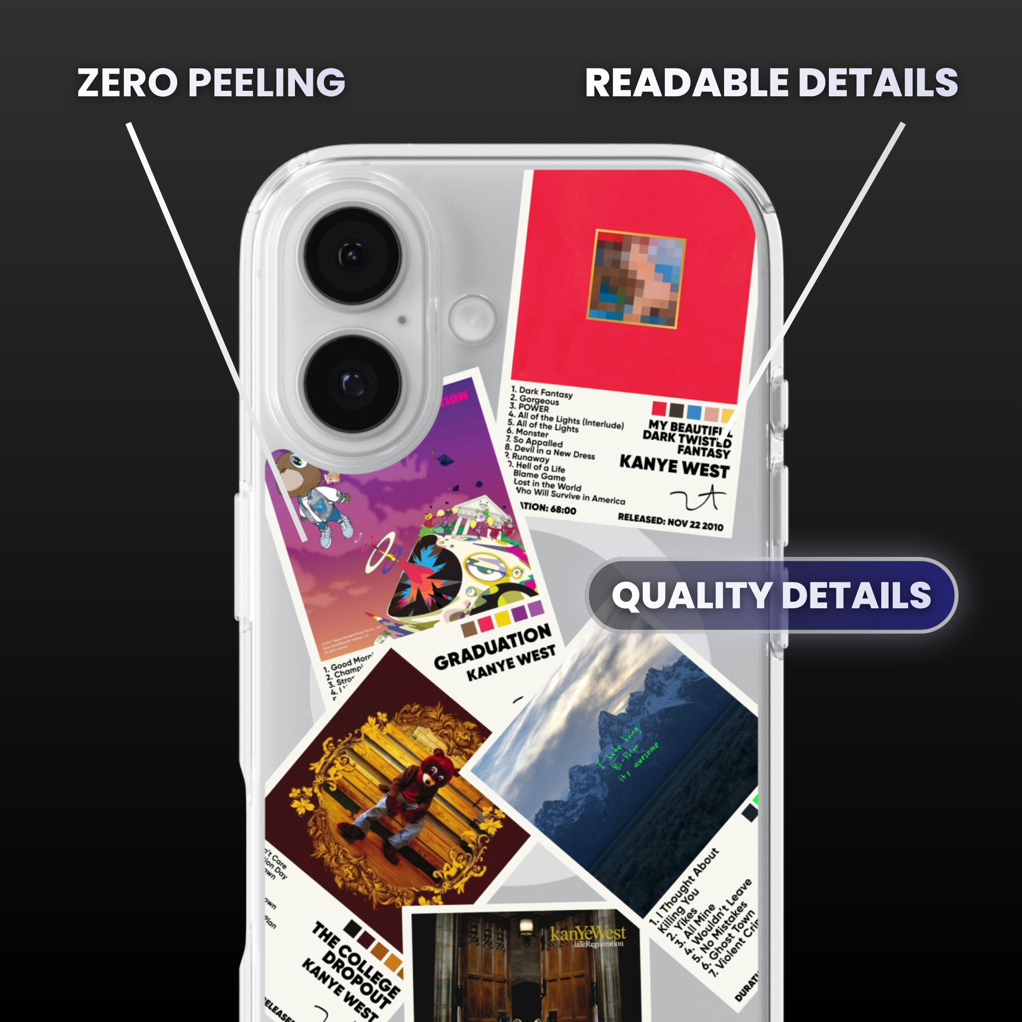 Kanye West Album Covers Clear Phone Case