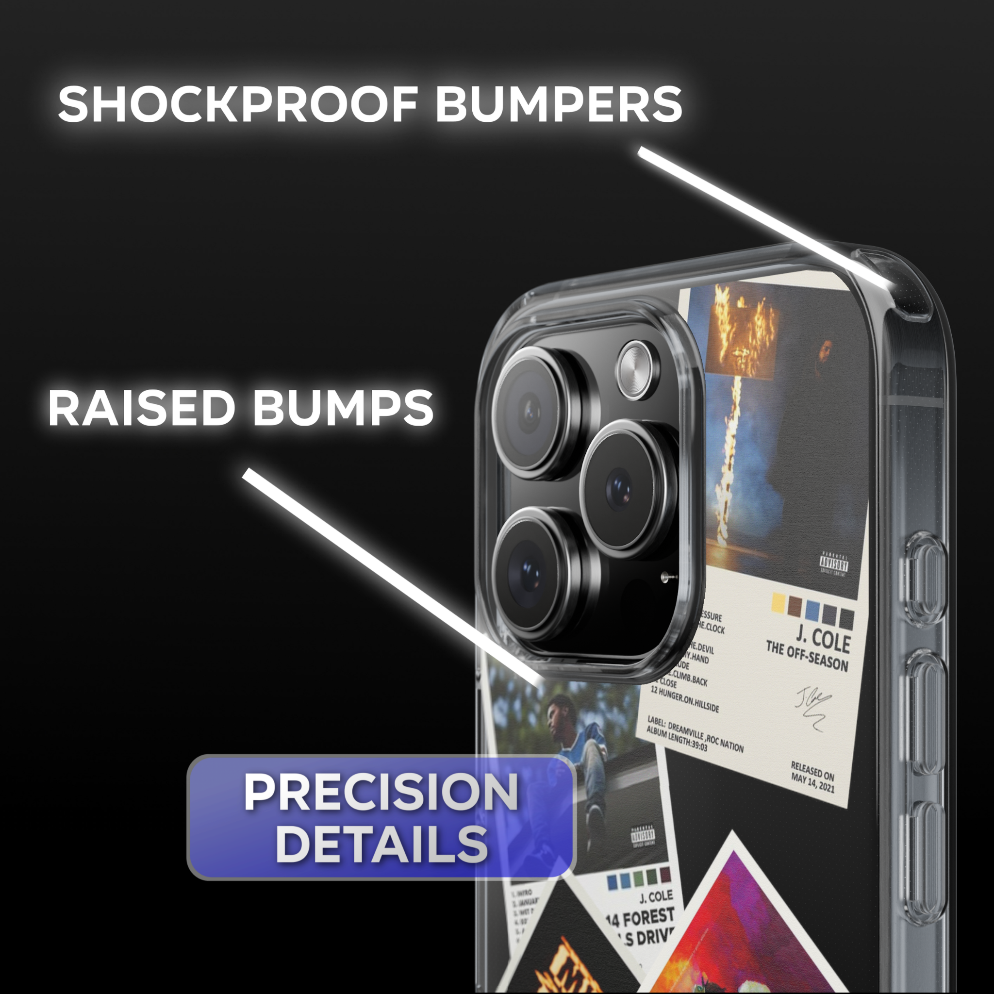 J Cole Albums Clear Phone Case