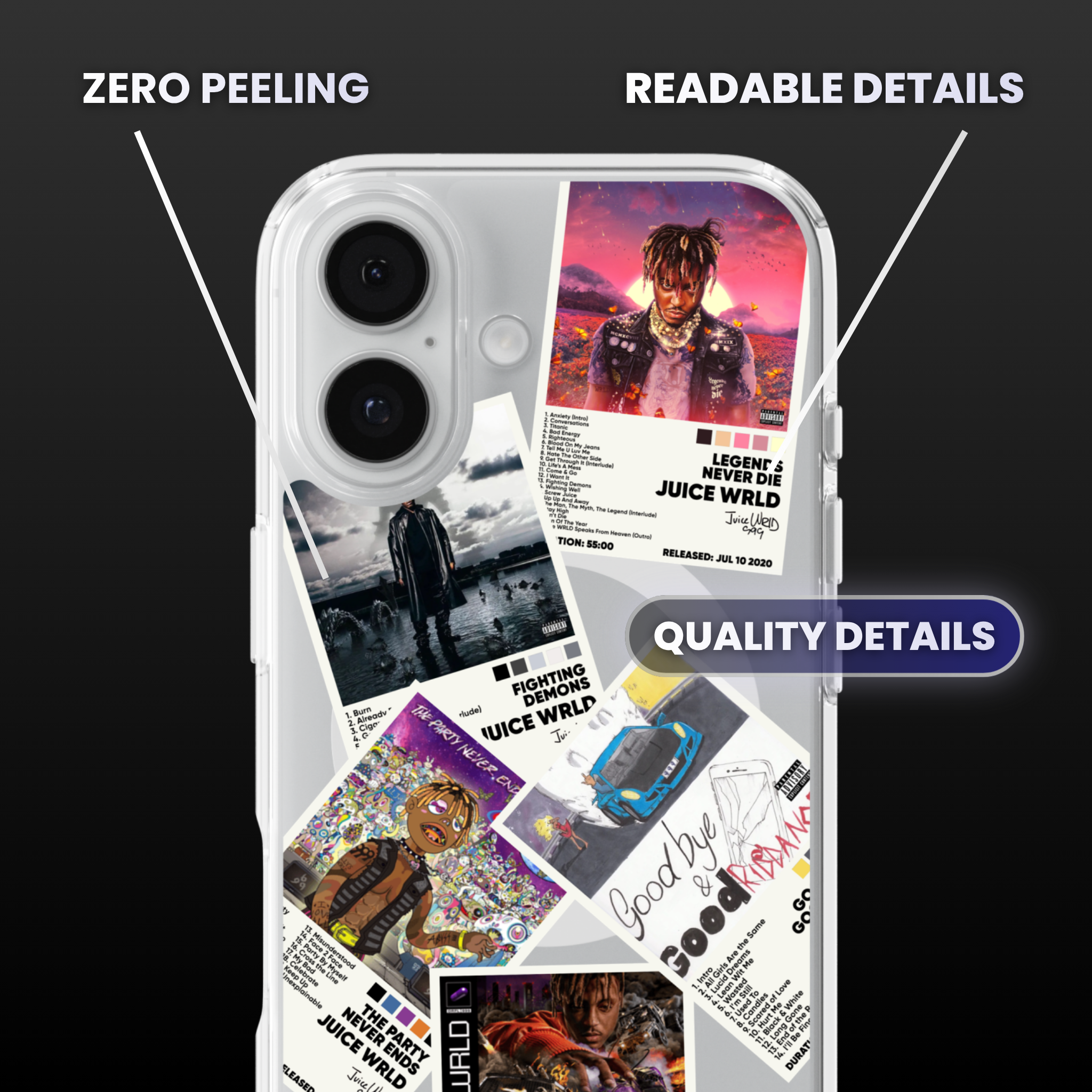 Juice WRLD Album Covers Clear Phone Case