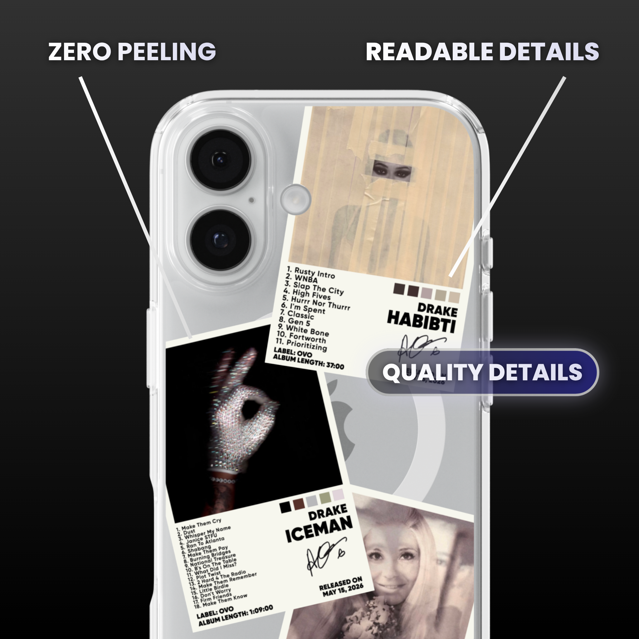 ICEMAN Drake Album Covers Clear Phone Case
