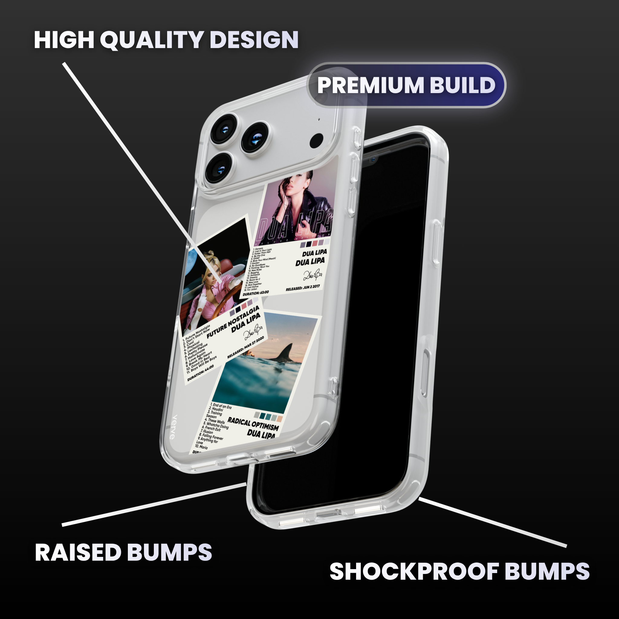 Dua Lipa Album Covers Clear Phone Case