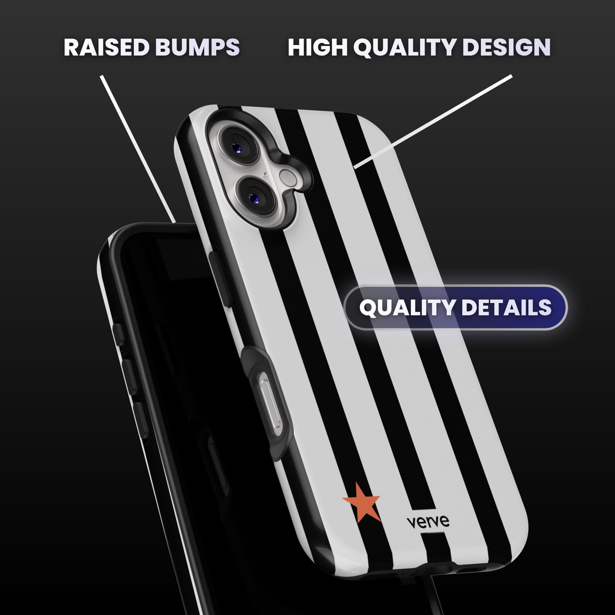Black & White Striped Phone Case