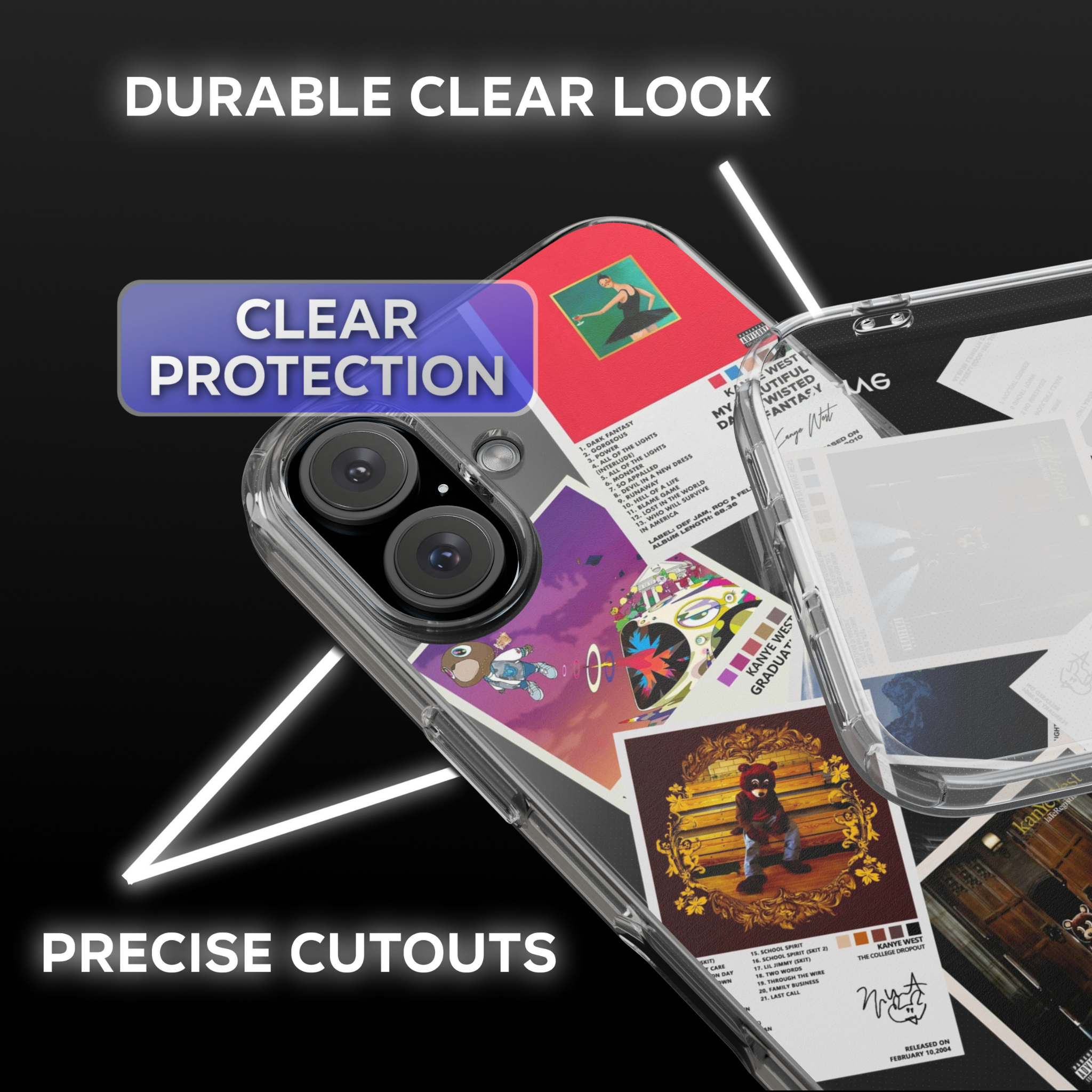 Kanye West Album Covers Clear Phone Case