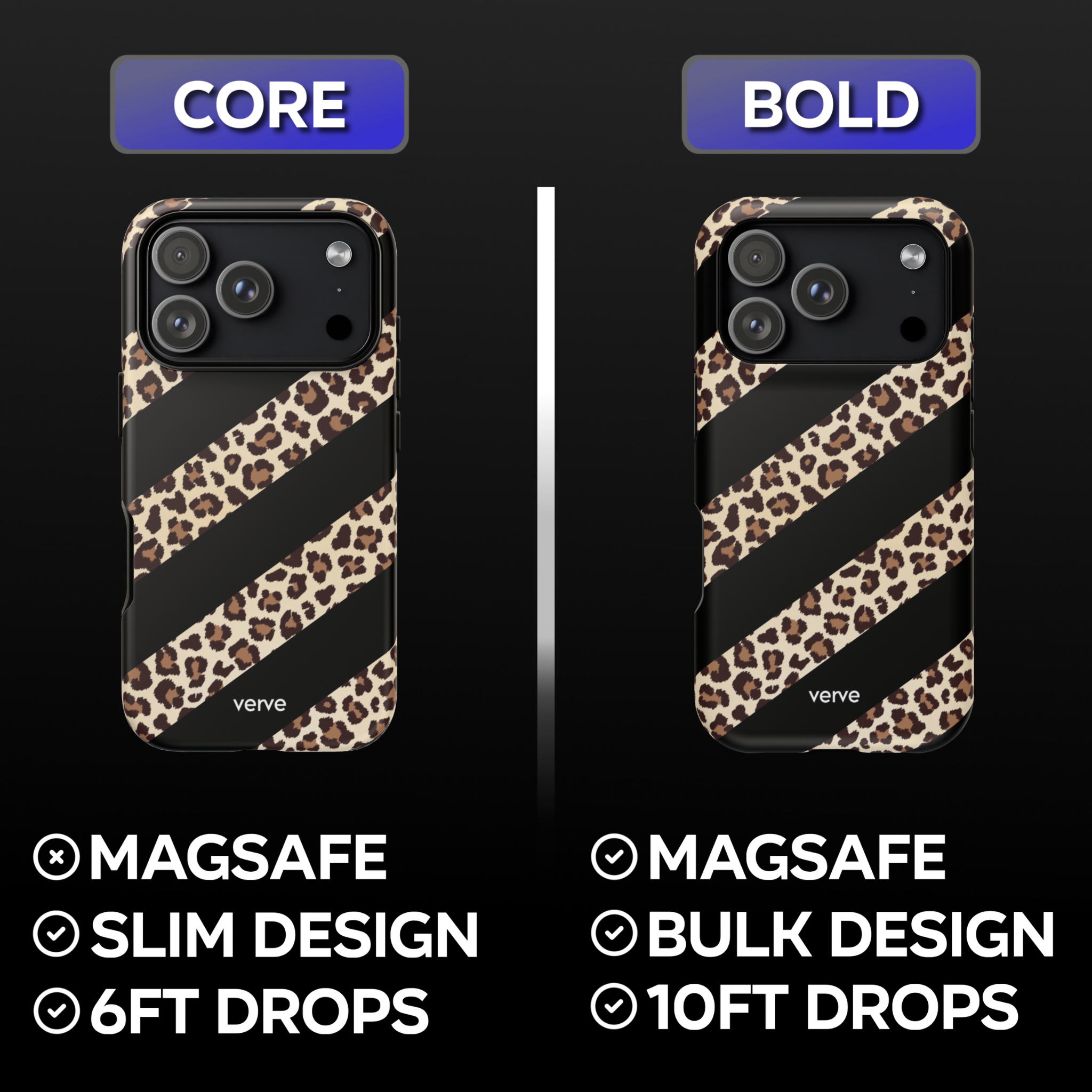 Leopard Print Striped Phone Case
