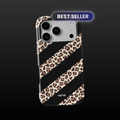 Leopard Print Striped Phone Case