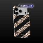 Leopard Print Striped Phone Case