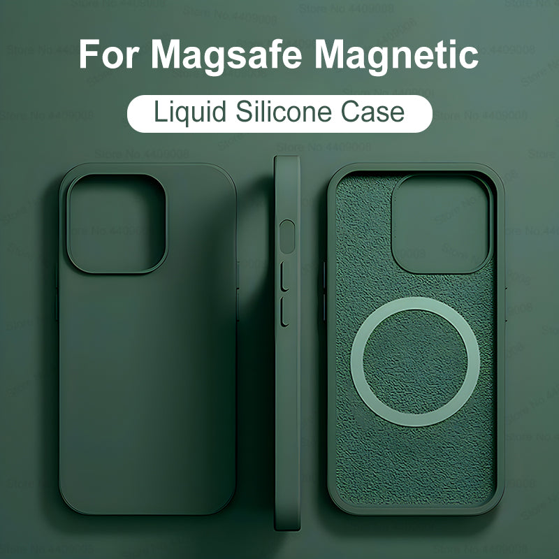 iPhone Silicone Case with MagSafe – Soft, Durable & Wireless Charging Compatible