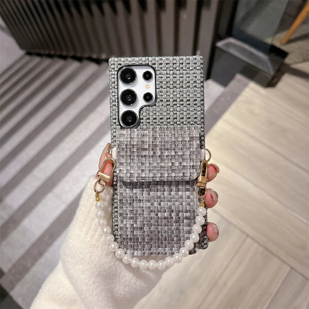 Fashion Pearl Wallet Wrist bracelet Case