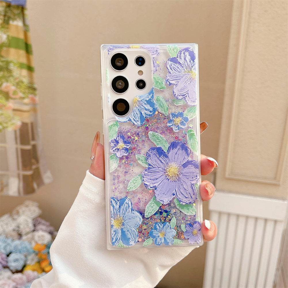 Oil Painting Flower Patterned Phosphor Case