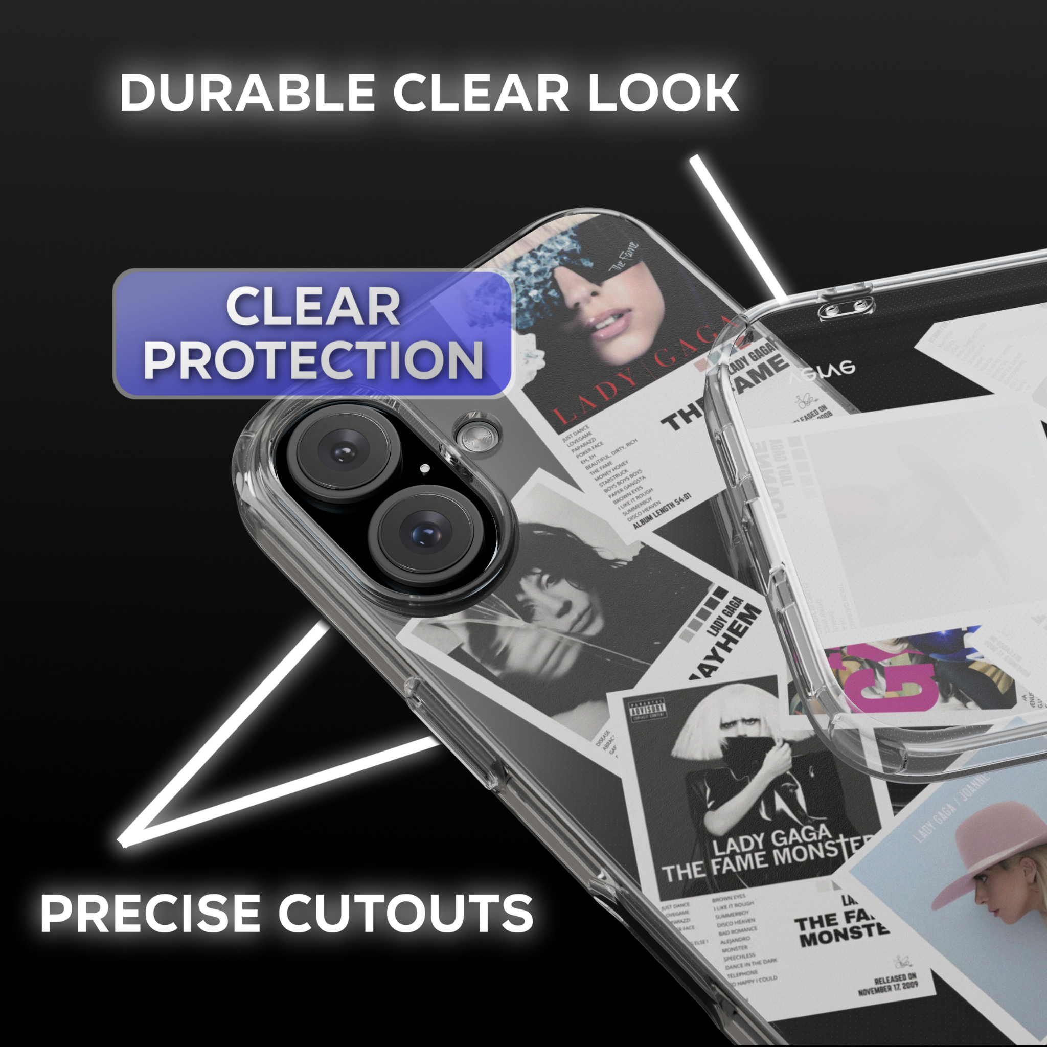 Lady Gaga Album Covers Clear Phone Case