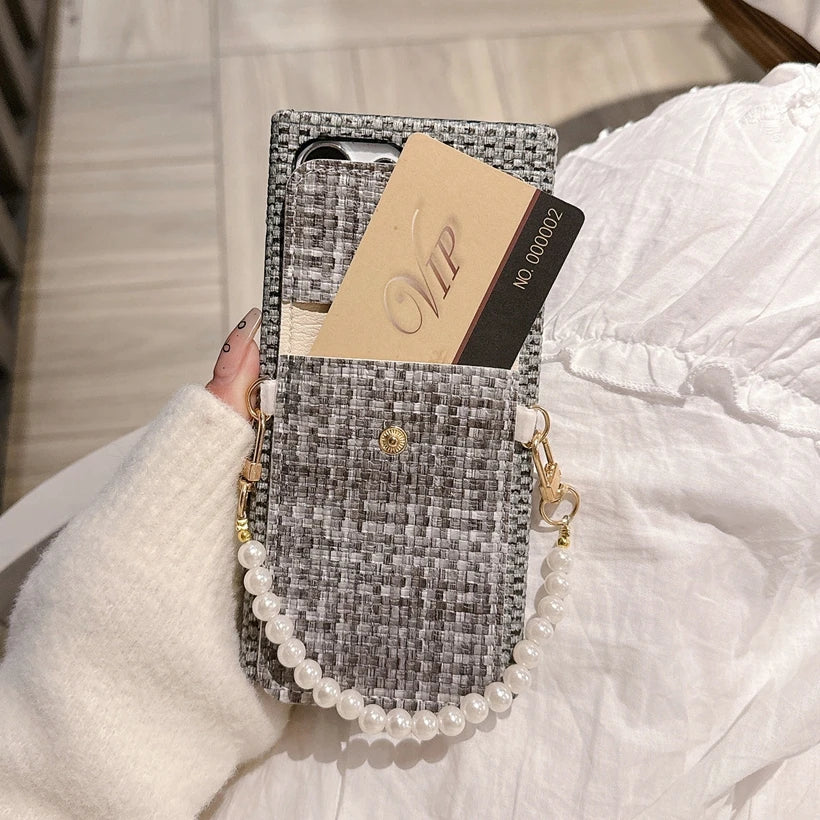 Fashion Pearl Wallet Wrist bracelet Case